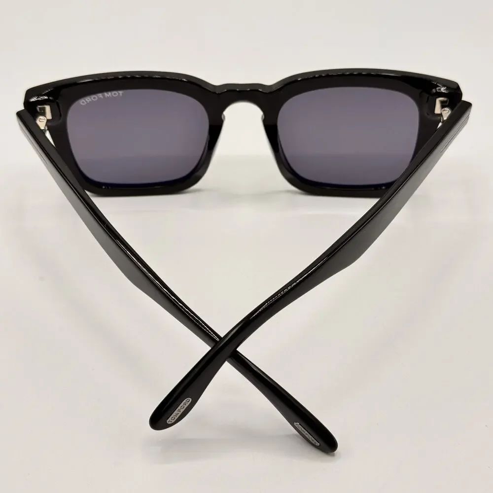 Tom Ford Sunglasses Dax TF751-N 01A Black Square Frame Gray Lens 50-22-145 New